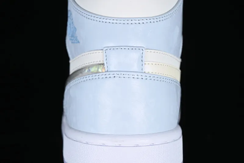 All categories Air Jordan Jordan series basketball shoes Air Jordan 1 Mid Air Jordan 1 Mid GS "Glitter Swoosh" AJ1 Joe 1 ice blue crystal Zhongbang basketball shoes FQ9117-400